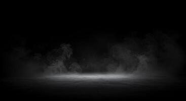 An empty room with smoke coming out of the floor photo