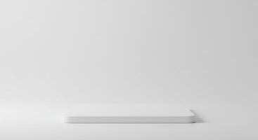 A white square box sitting on a table photo