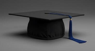 A graduation cap with a blue tassel on it photo