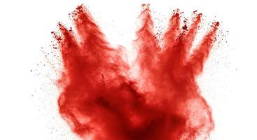 A red powder is being thrown up into the air photo