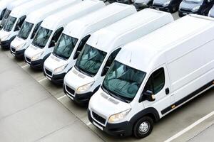 Fleet Vehicles Optimizing Business Logistics Solutions and Transport Efficiency Services for Deliveries photo
