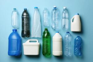 Plastic Bottles Recycle Environmental Packaging Bottle Waste Trash Solution Storage Material Containers Collection photo