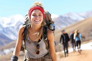Exploring Nature Scenic Views and Staying Active in Beautiful Environment Outdoor Adventure photo
