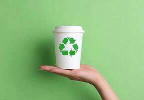 Sustainable Coffee Consumption Reduce Waste One Cup at a Time Environmental Awareness photo