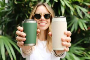 Eco-Friendly Reusable Coffee Cups Benefits for Healthy Planet Zero Waste Lifestyle photo