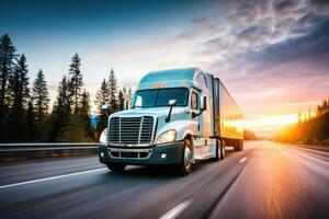 The Open Road Awaiting Heavy Duty Semi Trucks for Long Distance Transportation photo