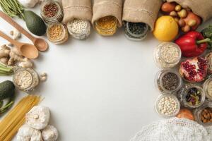 Nutritious Foods Rich in Vitamins and Minerals Background Healthy Eating Nutrition Concept photo
