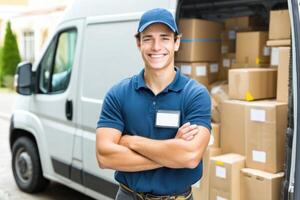 Reliable Local Delivery Services Professional Courier with Van for Fast Deliveries and Logistics photo