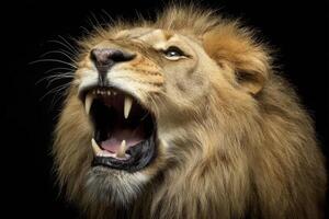 The Majestic Lion A Roaring Display Of Nature's Power And Ferocity photo