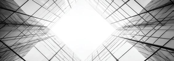 Architectural Symmetry in Monochrome Glass Building Design High Rise Structures photo