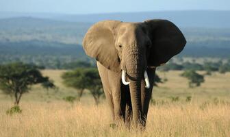 The African Elephant A Majestic Creature Roaming the Plains of Africa photo