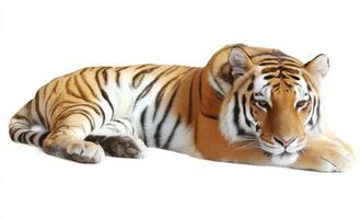 Magnificent Striped Tiger Relaxing Wildlife Predator Conservation Strength Wild Animal King photo