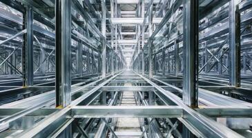 The Beauty Of Abstract Pattern With Metal Shelves Creating The Infinite Way photo
