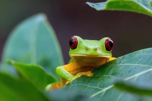 Exploring the Wonders of Nature A Close Look at the Red Eyed Tree Frog photo