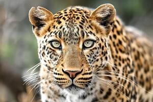 Magnificent Leopard Portrait An Intimate Glimpse into the Wild Animal Kingdom Beauty photo
