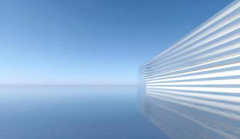 Minimalist Serenity Blue Sky Reflection Tranquil Water Smooth Surface Calm Environment Peace photo