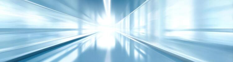 Abstract blue light tunnel with motion blur photo