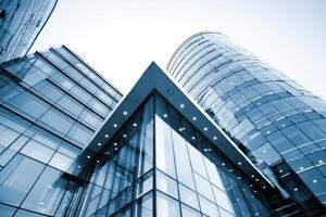Modern office building with glass windows photo