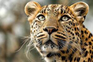 A Portrait of a Leopard with an Intense Gaze photo