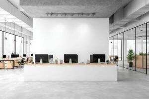 Modern open space office for team working and creativity photo
