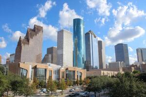 Architecture of Big Contemporary City Downtown under Blue Sky View photo