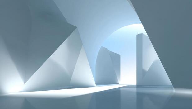 Abstract Architecture with Light and White Stone Interior Design photo