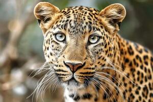 A Close-Up Portrait Of A Leopard's Amazing Face photo