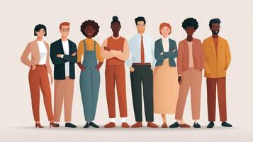 Diverse Group of People Standing Together Representing Collaboration and Unity Across Cultures photo