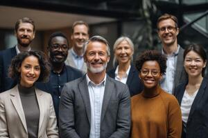 A Diverse Group of Business Professionals Posing for a Team Portrait photo