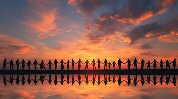 Connecting People and Unity Under the Beauty of a Vibrant Sunset photo