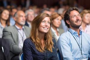 People in the Audience are Listening to Speakers During the Seminar Session photo