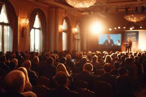 Gathering of Minds at a Large Conference Event For Professionals Development photo