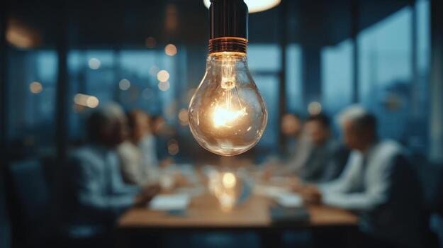 A Shining Idea Sparking Innovation and Discussion Among Board Members Concept Design photo
