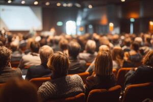 An Audience Attending A Corporate Seminar To Learn About Business Ideas Better photo