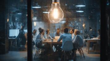 Collaborative Team Work at Workplace to Find Ideas and Increase Productivity photo