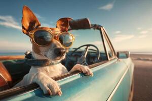 The Jack Russell in a Convertible is Living His Best Life Ever photo