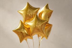 A Bouquet of Golden Star Balloons Adds Festive Sparkle to Any Occasion photo