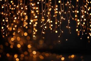 Magical Golden Illumination A Symphony of Warm Lights a Dazzling Display photo