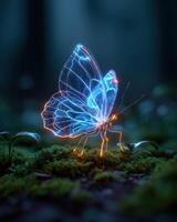 Illuminated Butterfly Digital Art A Symphony Of Light And Technology Creation photo