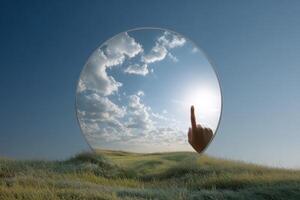 Nature's Portal A Serene Landscape Beckons Viewers into Another World's Realm photo