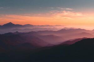Majestic Mountain Range Views at Sunset Offering Awe Inspiring Natural Beauty Display photo