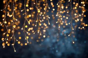 Sparkling Fairy Lights Create a Magical Ambiance Perfect for Winter Holidays photo