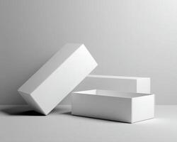 A Trio of White Boxes Simple Elegance in Product Presentation Design Concepts photo