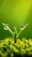 Vibrant Green Sprout with Dew Drops Nature s New Life Macro Photography photo