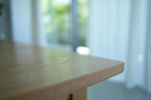 Nature Background Light Oak Wood Tabletop Surface Modern Minimalist Interior Empty Space Product Display photo