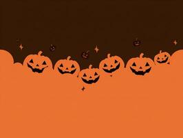 Halloween Background Spooky Halloween Jack o Lantern Background Design with Orange and Brown Color Scheme photo