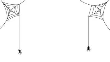 Halloween Background Halloween Design Two Spiderwebs with Spiders White Background Copy Space photo