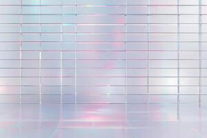 Abstract pastel iridescent glass-like grid pattern with soft glow and reflective finish photo