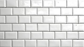 Clean white ceramic tiles in a subway pattern creating a minimalist and modern aesthetic backdrop photo