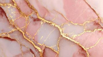 Luxurious pink and gold marble texture creating a beautiful and elegant abstract background effect photo